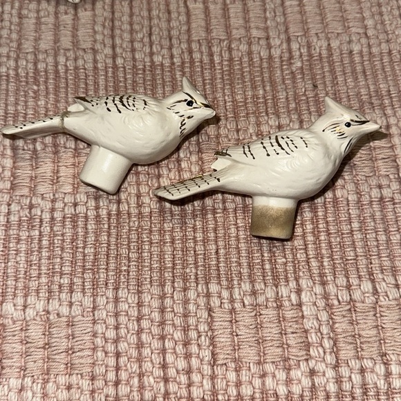 Vintage Napco Perched Birds Salt And Pepper Shaker Set 1951 Original Label - Picture 3 of 8